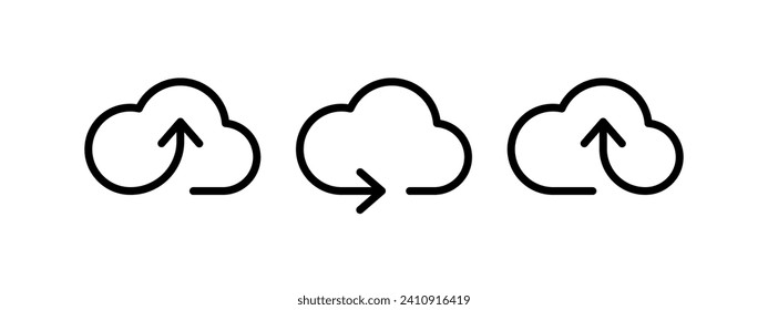 Cloud icons. Clouds with arrows. Vector icons