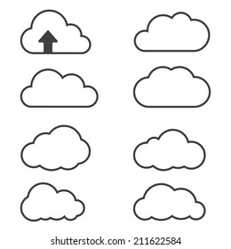  Cloud icons for cloud computing for web and app