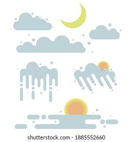 Cloud icons, Flat design climate icons, vector icons