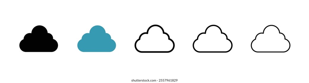 Cloud icons pack in black and blue.