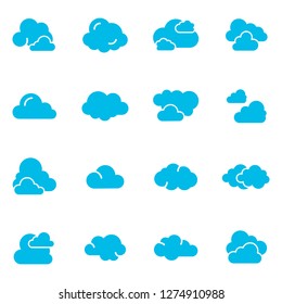 Cloud icons pack. Isolated cloud symbols collection. Graphic icons element