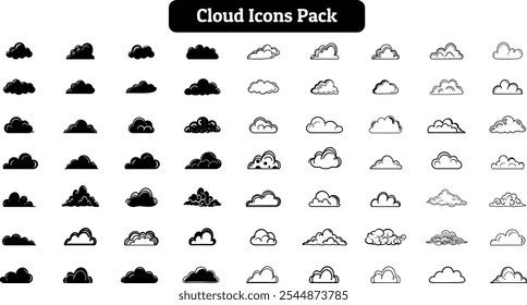 Cloud Icons Pack, Cloud Silhouette Design