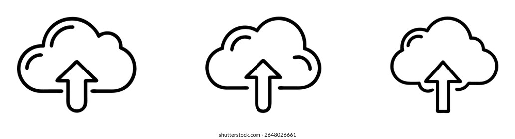  cloud icons representing cloud upload and storage