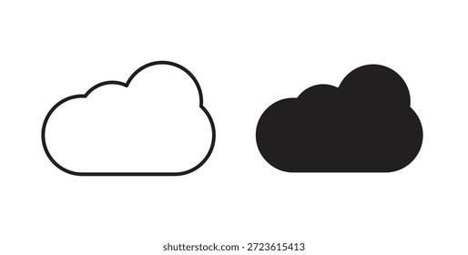 Cloud icons set isolated on white background flat vector illustration.