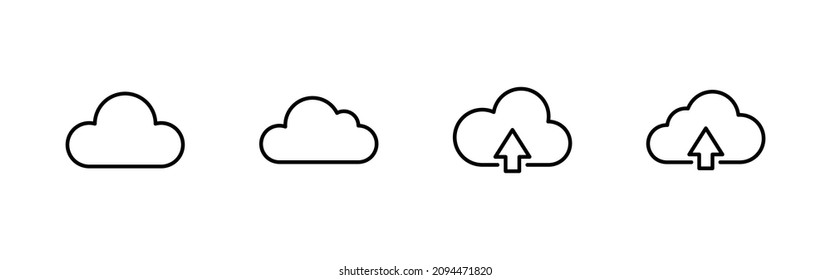 Cloud-Symbole gesetzt. Cloud-Zeichen und -Symbol