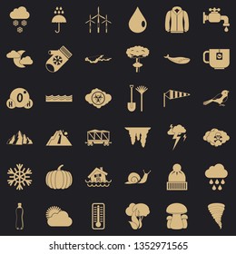 Cloud icons set. Simple style of 36 cloud vector icons for web for any design