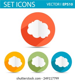  cloud icons set Vector EPS 10 illustration.