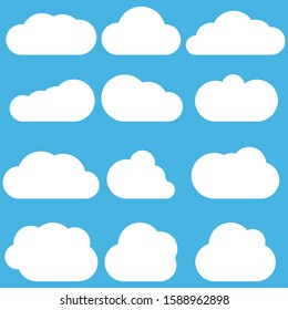 Cloud Icons Set , vector illustration.