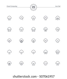Cloud icons set, Vector illustration