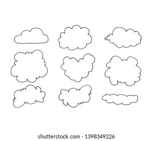cloud icons shapes set for computing web and app on white background.  