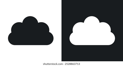 Cloud icons. solid style vector