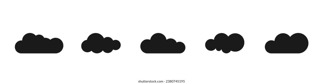 Cloud icons symbol set. Cloud icon, cloud shape. Collection of icons, shapes, labels, symbols. Cloud symbol for your website design, logo, app, UI.