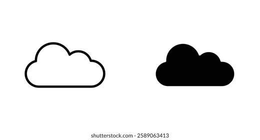 Cloud icons thin line illustrations designs