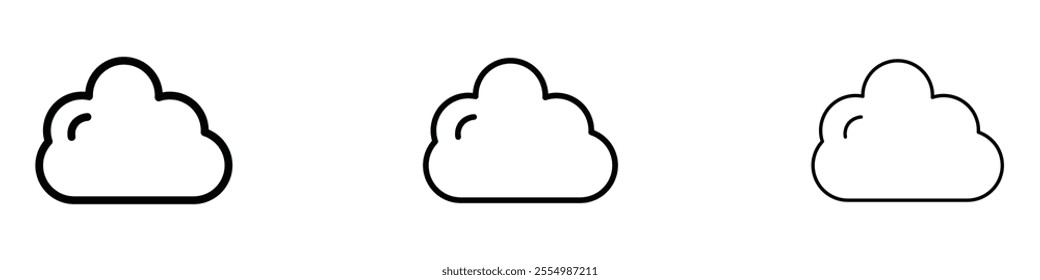 Cloud icons in tree different stroke sizes
