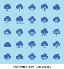 Cloud icons with various forms, can be used for websites and presentations.