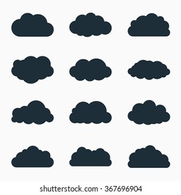 Cloud icons, vector illustration symbols