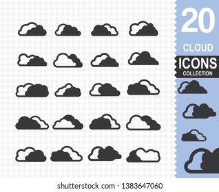 Cloud icons vector Skateboard logo collection vector (20 vector icons)