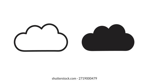 Cloud icons, vector symbols. filled flat sign