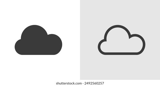 Cloud icon.Vector cloud icon in outline and flat style.