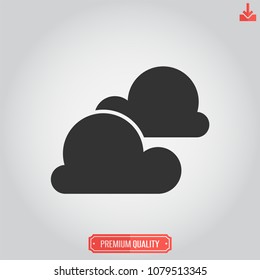 Cloud icon,weather vector,climate sign isolated on grey background,simple meteorology illustration for graphic design, web and mobile platforms.