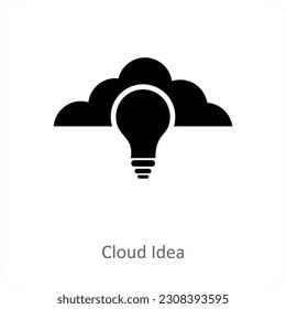 Cloud Idea and idea icon concept