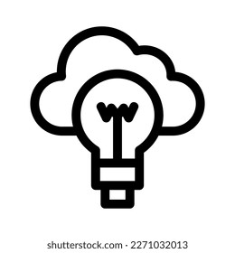 cloud idea icon or logo isolated sign symbol vector illustration - high quality black style vector icons