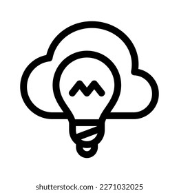 icono de idea en la nube o logotipo símbolo de signo aislado ilustración vectorial de alta calidad estilo negro vectores iconos