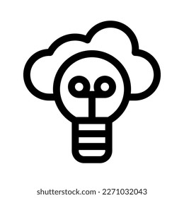 cloud idea icon or logo isolated sign symbol vector illustration - high quality black style vector icons