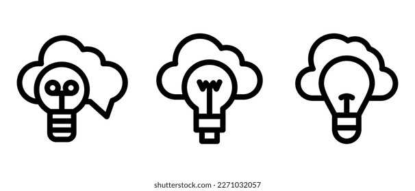 Cloud-Ideensymbol oder Logo einzeln auf Zeichen, Vektorgrafik - hochwertige Vektorsymbole mit schwarzem Stil