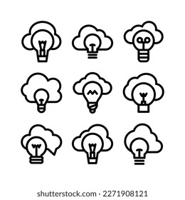 cloud idea icon or logo isolated sign symbol vector illustration - high quality black style vector icons