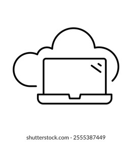 Cloud Idea Line Icon. Cloud Technology Editable Stroke Vector Illustration