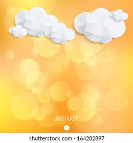 cloud illustration abstract vector background with 3d paper clouds cloud illustration way star abstract background scene digital sky sunrise stand modern object elegant clouds hazy fancy art concept d