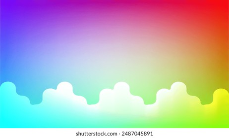 Cloud illustration with colorful gradient mesh abstract background