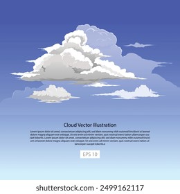 Ilustración de nubes con una textura detallada de nubes.