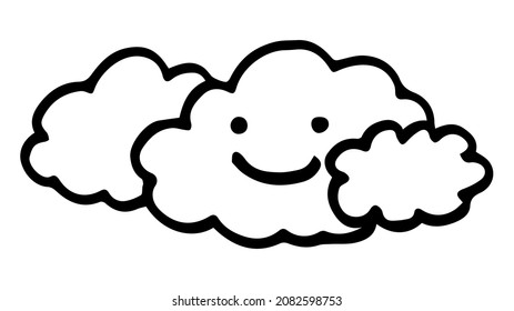 cloud illustration. Doodle icon. hand drawn illustration in kawaii style