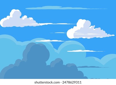 
cloud illustration in flat style. vector Background with white cartoon clouds.