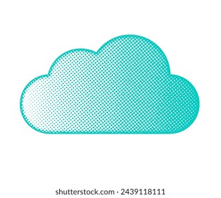 Cloud illustration with halftone effect on white background