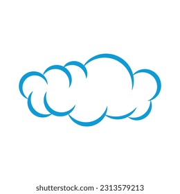 Diseño plano del icono de la ilustración en la nube