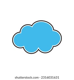 Diseño plano del icono de la ilustración en la nube