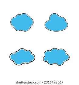 Cloud illustration logo icon vector flat design