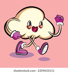 Cloud Illustration Retro Cartoon Style