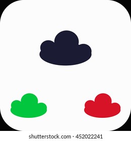 Cloud Illustration set. Blue, green, red icon.
