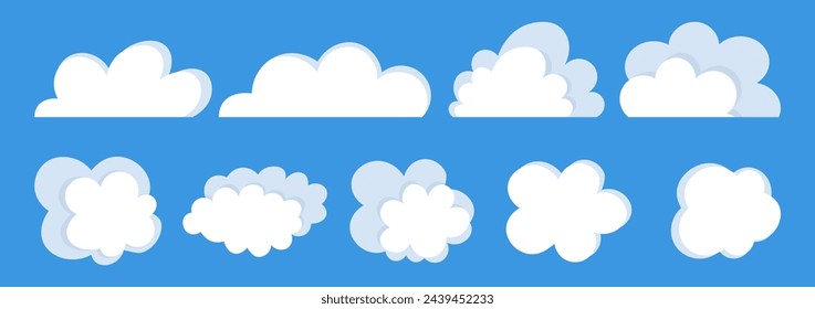Cloud Illustration Set .Blue Sky And Cloud Icon. Vector Illustration