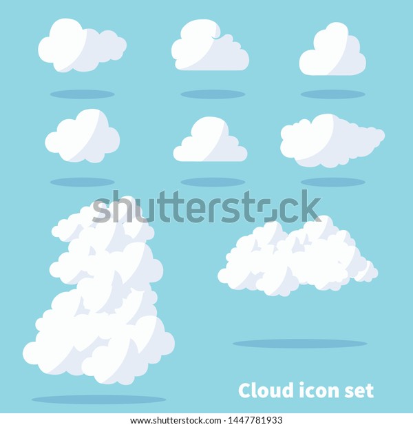 Cloud\
illustration set, cloud icons, vector\
data
