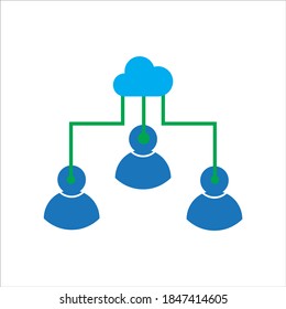 cloud illustration. cloud with user. Concept of cloud computing. vector icon concept.