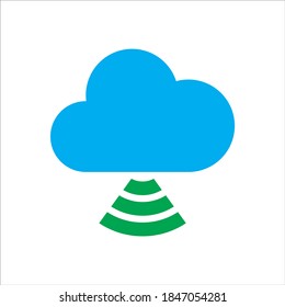 cloud illustration. cloud with wifi. Concept of cloud computing. vector icon concept.