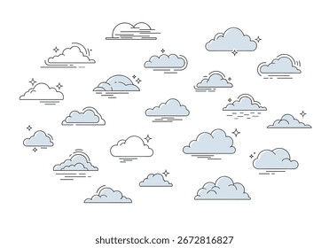 Ilustraciones de la nube de fondo de patrón abstracto formaciones de Clima del cielo