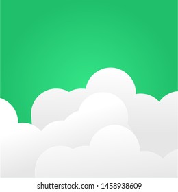 cloud image with green background. vector design
