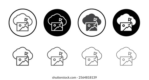Cloud image icon Thin outline art symbol