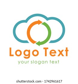 cloud image for internet technology company logo design